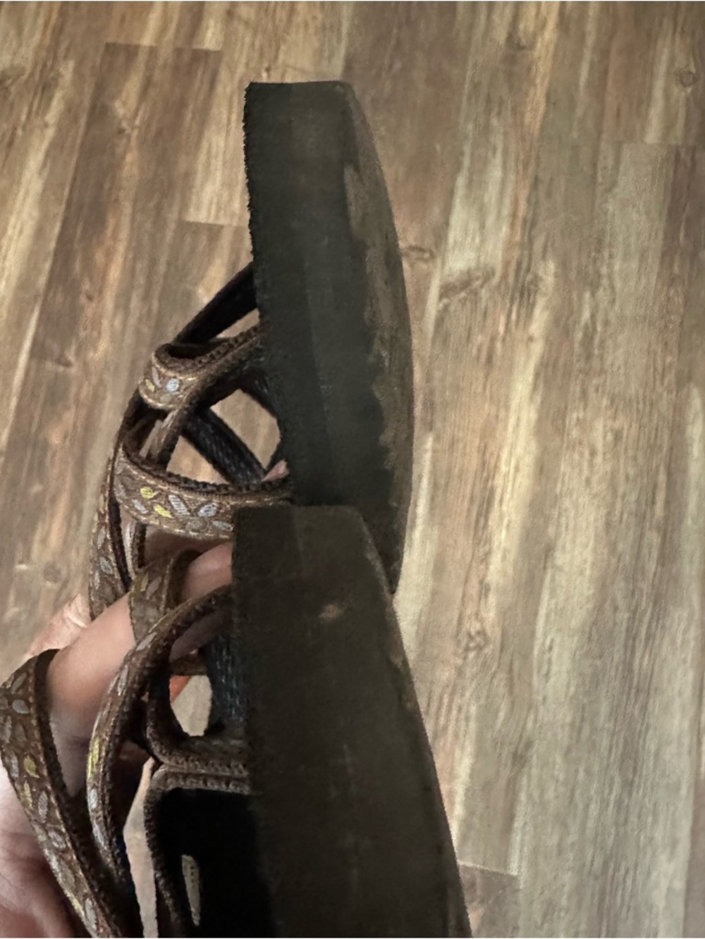 TEVA mush Olowahu women’s strappy BOHO wedge flip flop sandals size 8 - Picture 8 of 11